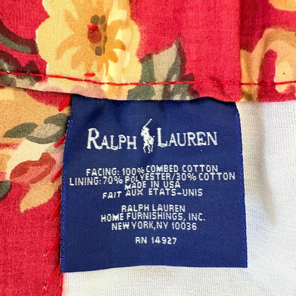 Ralph Lauren Danielle Marseilles Drapery Panel (1)Red English Rose‎ Made in USA